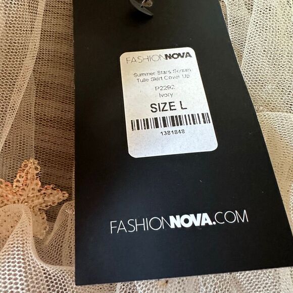 NWT Fashion Nova tulle champagne stars sequin skirt large - Picture 5 of 9